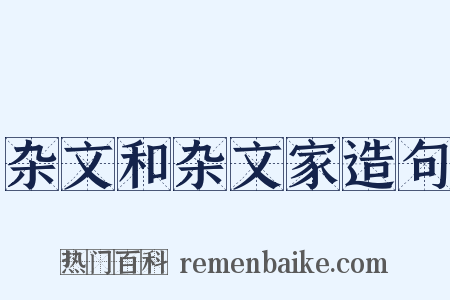 杂文和杂文家造句是什么意思的图片